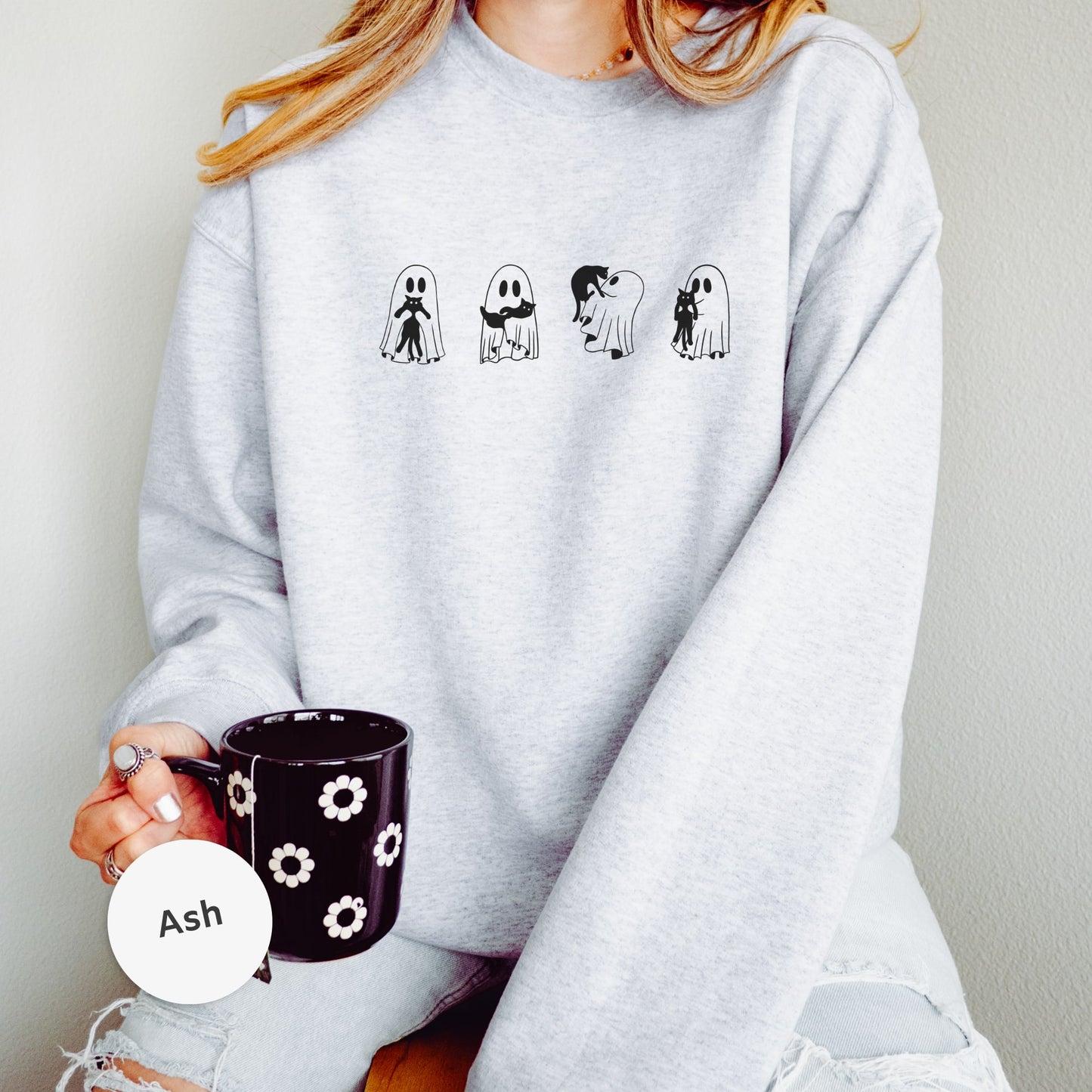 Black cats & Ghost Sweatshirts, Spooky cute sweatshirt