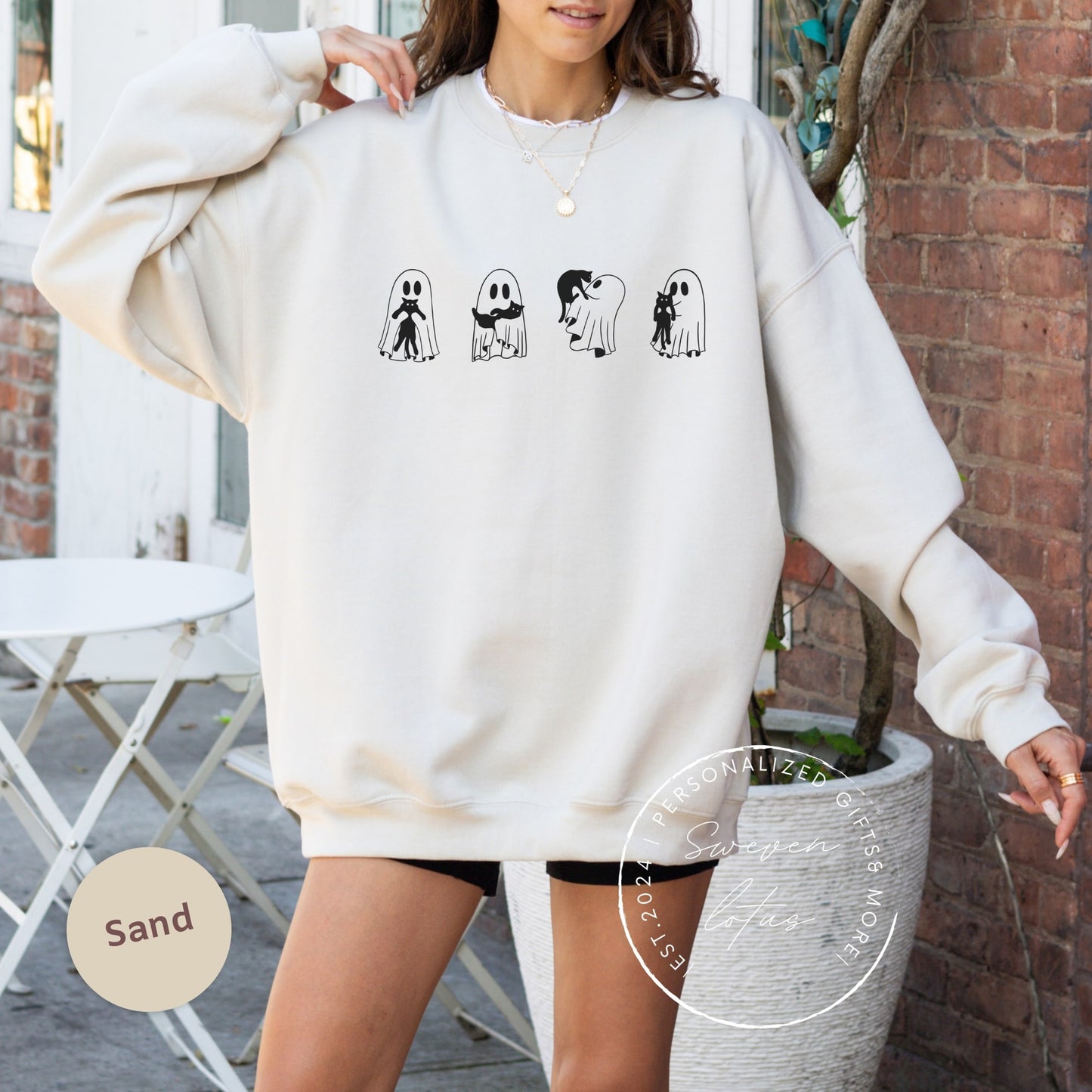 Black cats & Ghost Sweatshirts, Spooky cute sweatshirt