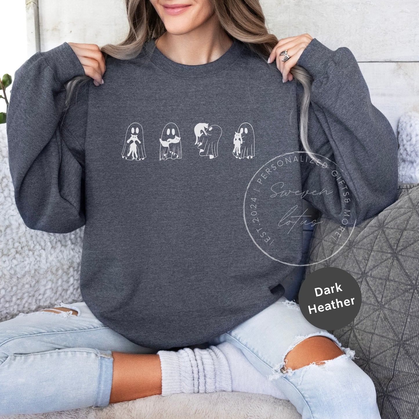 Black cats & Ghost Sweatshirts, Spooky cute sweatshirt