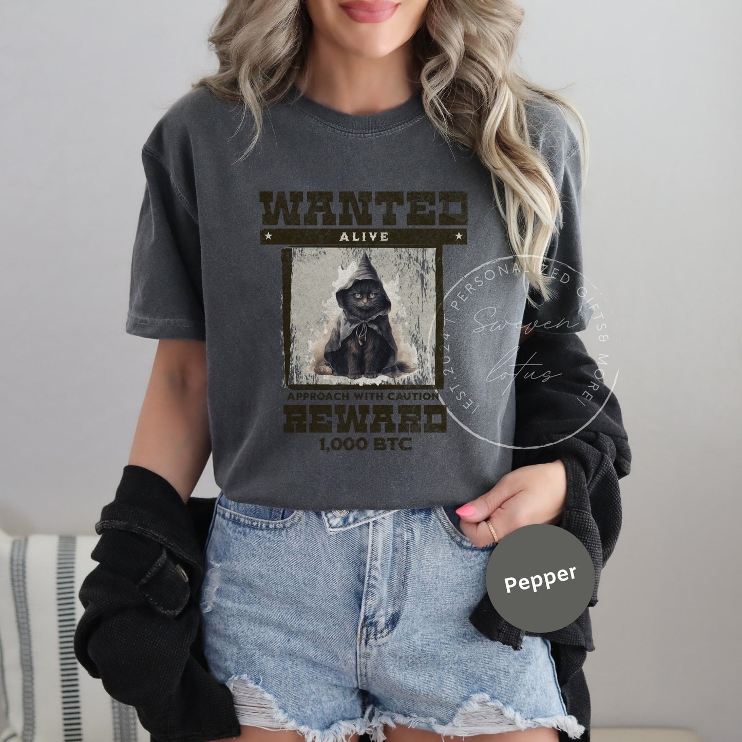 Spooky cat shirt, Black cat wanted shirt