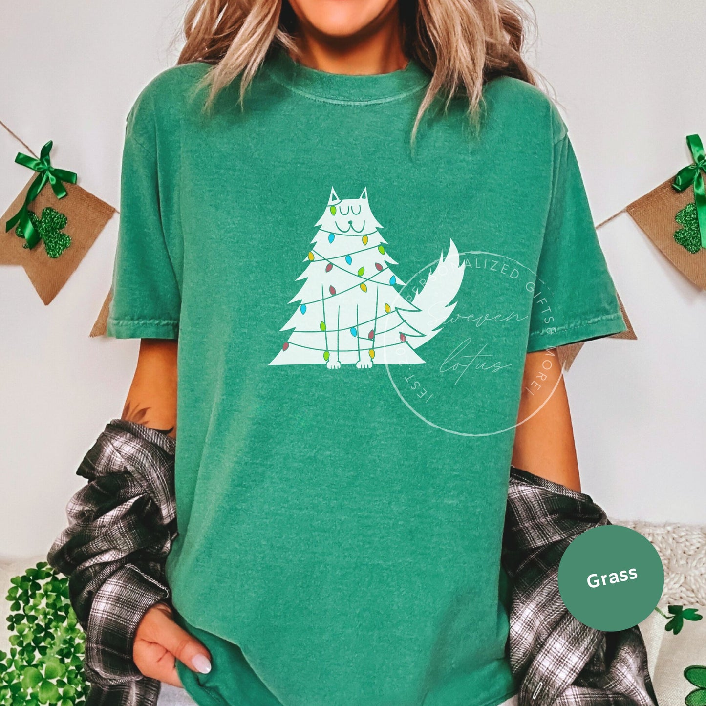 White Cat Christmas shirt