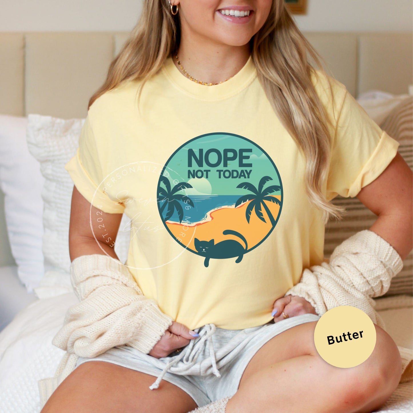 Not Today Cat + Palm Tree Shirt